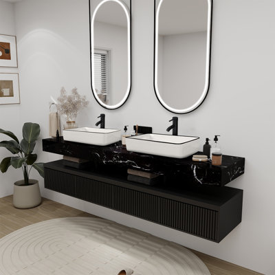 Latitude Run Andreonna 50.5mm L x 34.1mm W White Ceramic Rectangular Sink with Tap and Overflow