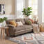 Canapé en chenille 3 places avec garniture de pompons et capitonnage matelassé, canapé ergonomique à assise profonde avec 4 coussins, support en mousse haute densité, canapé de salon moderne-132685243