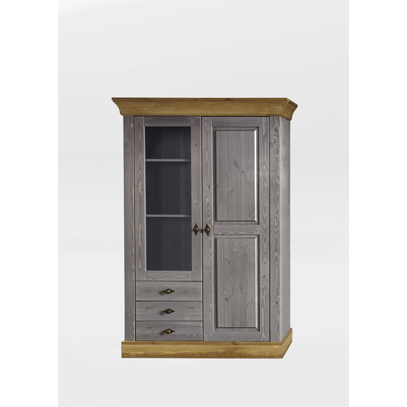 Hojanovice Display Cabinet, Grey/Leach-coloured