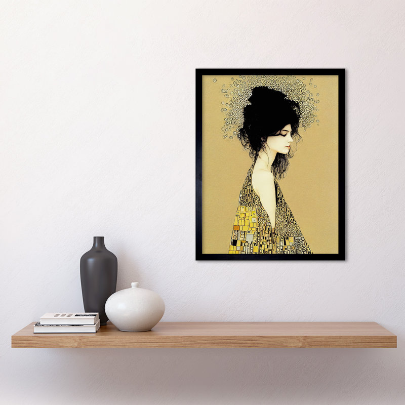 Klimt Style Woman In Multi Coloured Shawl - Single Picture Frame Print
