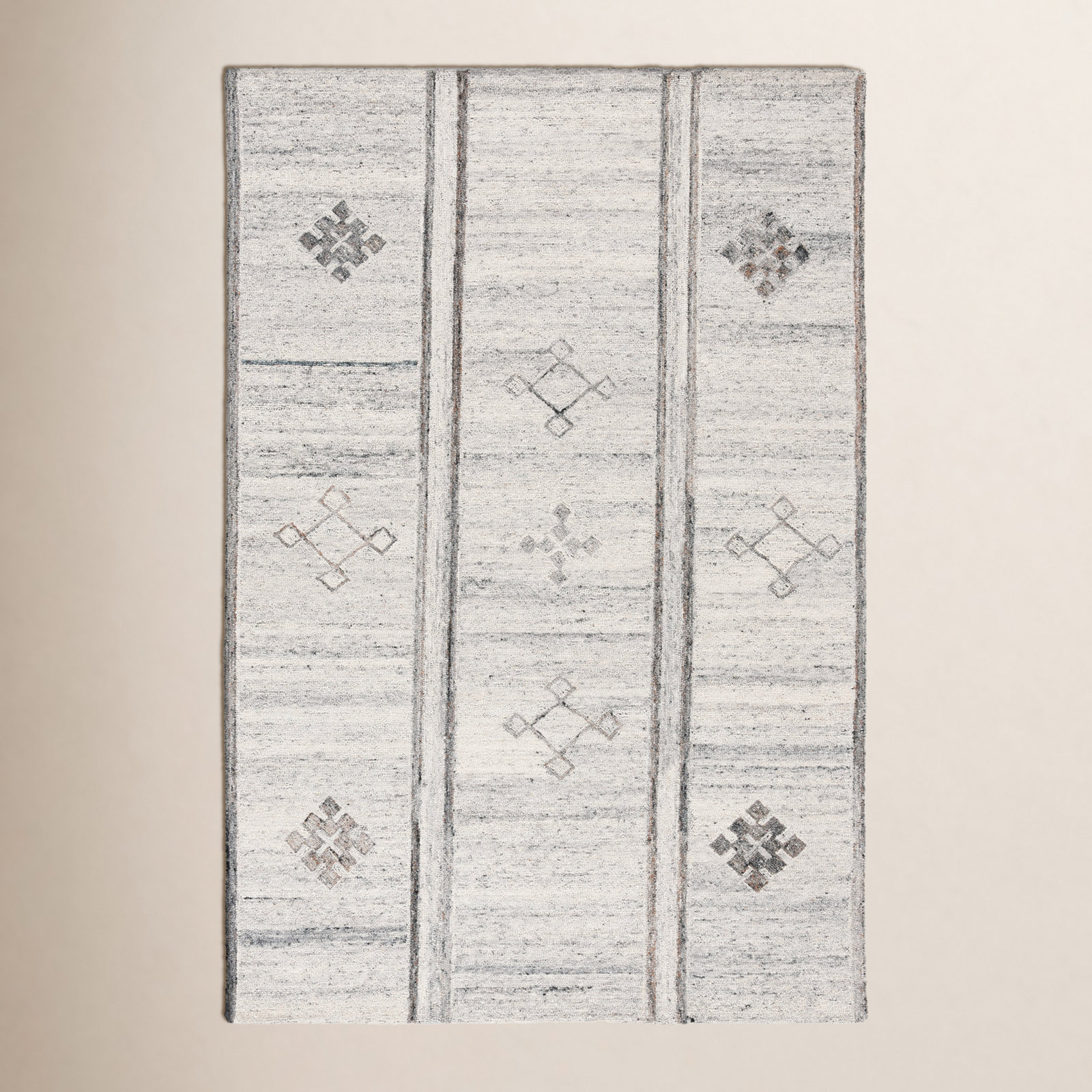 Jax Gray Hand-Woven Flatweave Wool Rug, Rectangle 3' x 5'