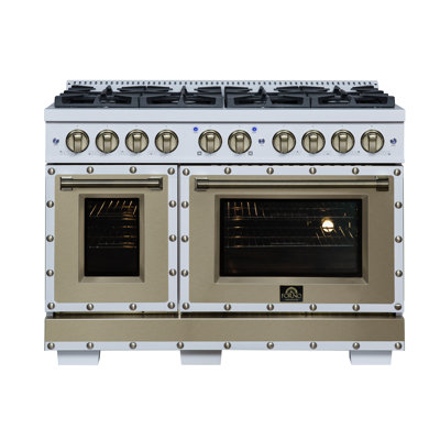 Ambassador 48" Dual Fuel range in White