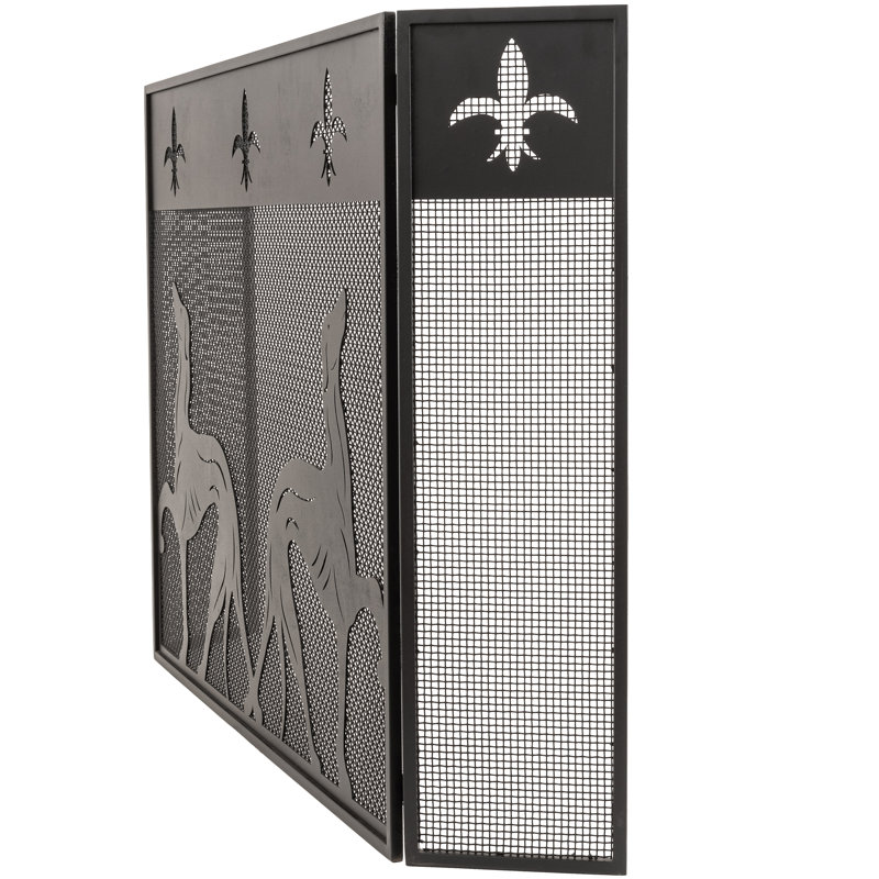 Greyhound 3 Panel Steel Fireplace Screen