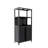Black Bamboo Separate Bathroom Cabinet with 2 Doors, Floor Organizer for Living Room, Kitchen, Entrance-1133774017