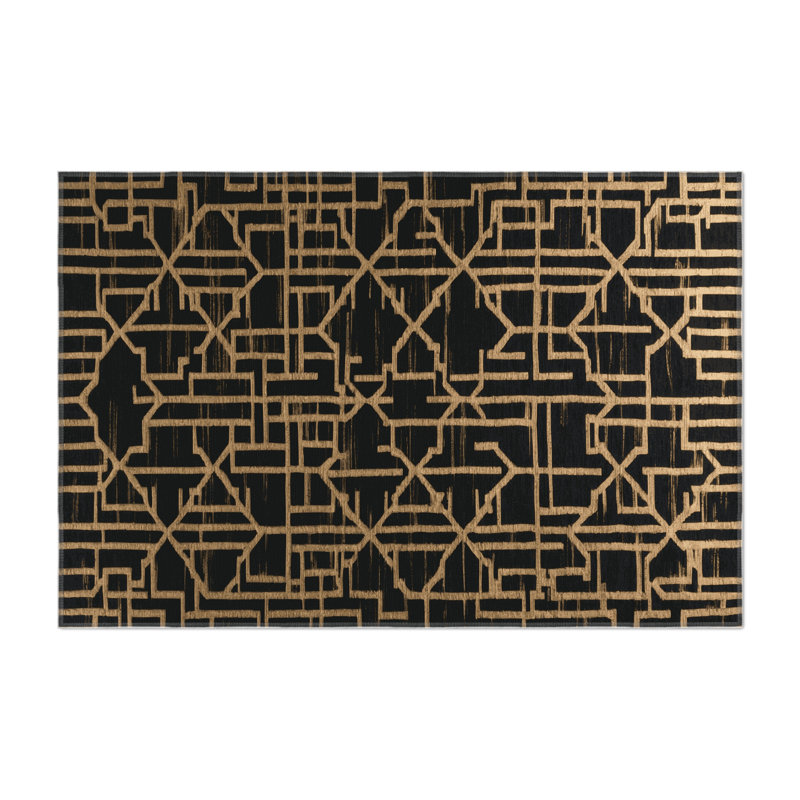 Trellis Gray Indoor and Outdoor Area Rug, Rectangle 3' x 5'