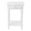 Table d'appoint sculptée blanche | Table de bout ronde en bois vieilli-969683247