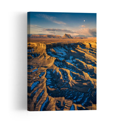 Golden Golden Moon, paysage dramatique abstrait contemporain contemporain, art mural
