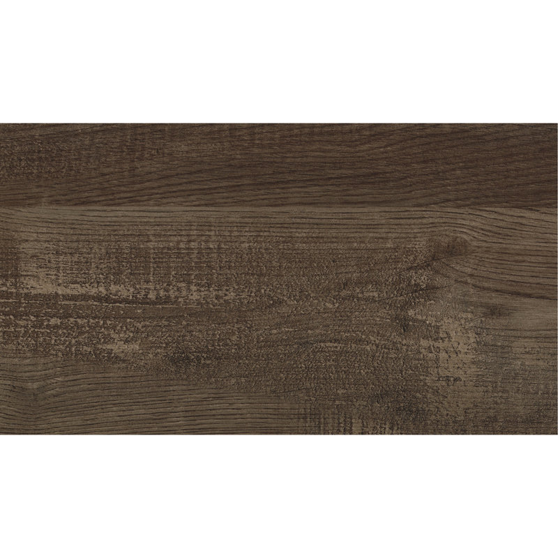 Lit simple avec une touche rustique - finition brune, tête de lit et rails de chambre à coucher en bois de teinte et construction d'ingénierie
