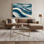 Toile horizontale horizontale rayée bleu acier-1940462308