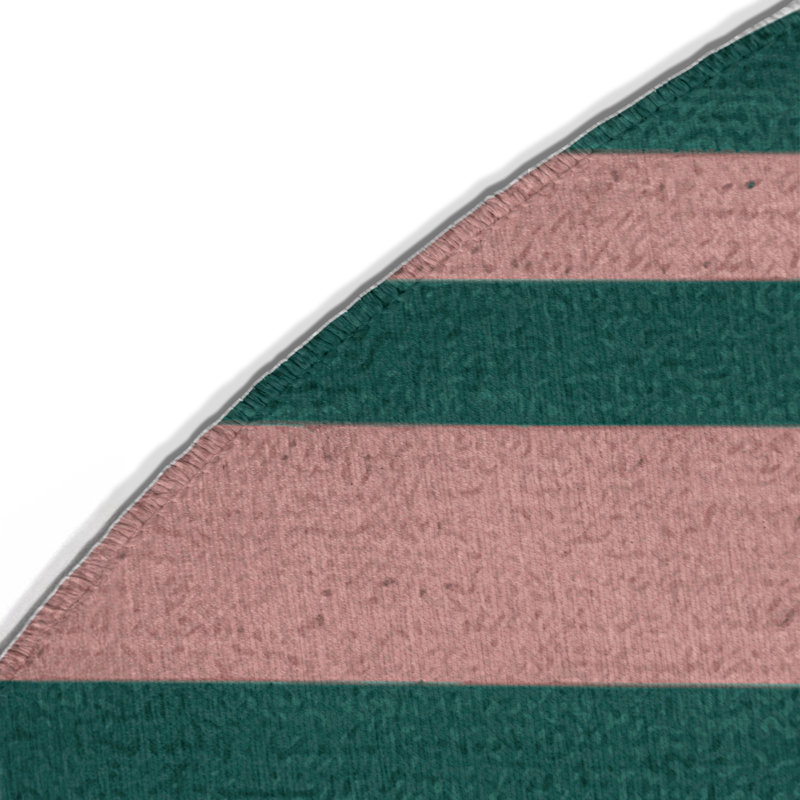 Tapis intérieur / extérieur bleu HorizontalStripes, Rond 5 pi