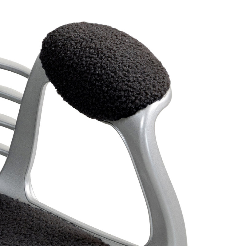 Fauteuil de bureau Kazumabo, Gris foncé, Teddy