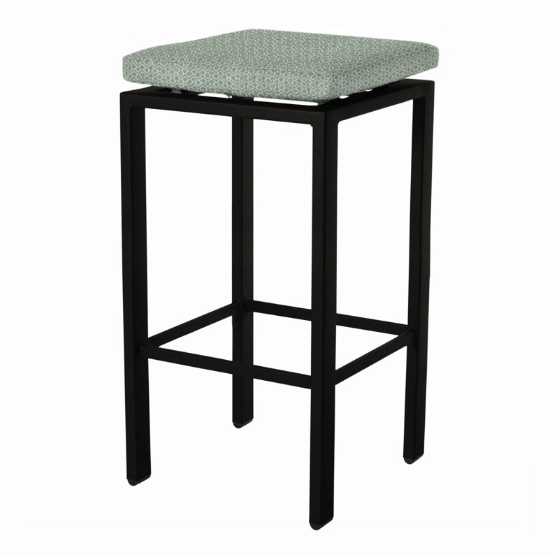 Aris Outdoor Bar Stool, Carbon Black, Sahara Cafe, 31.25"