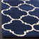 Tapis bleu foncé / ivoire en laine touffeté à la main Teresita Deedie