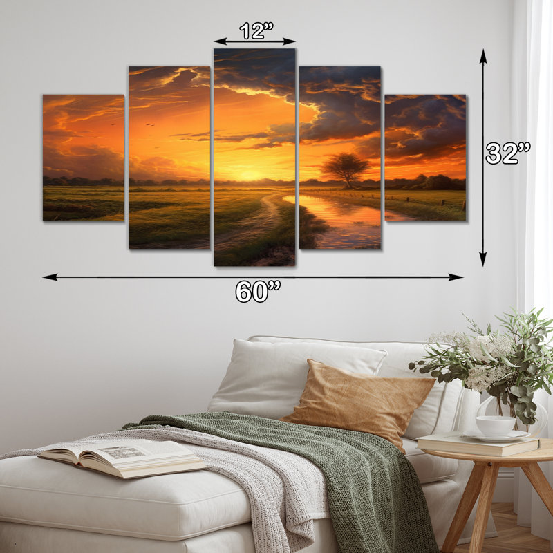 Napier - Meadow Wall Art Living Room - 5 panneaux