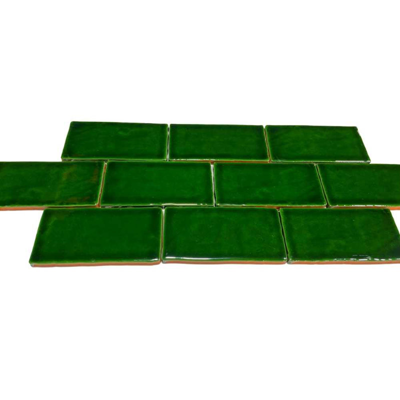 Diana 3" x 6" Ceramic Spanish Subway Tile, Emerald