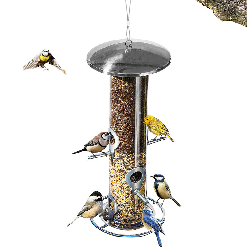 Aqiba Metal Hanging Tube Bird Feeder