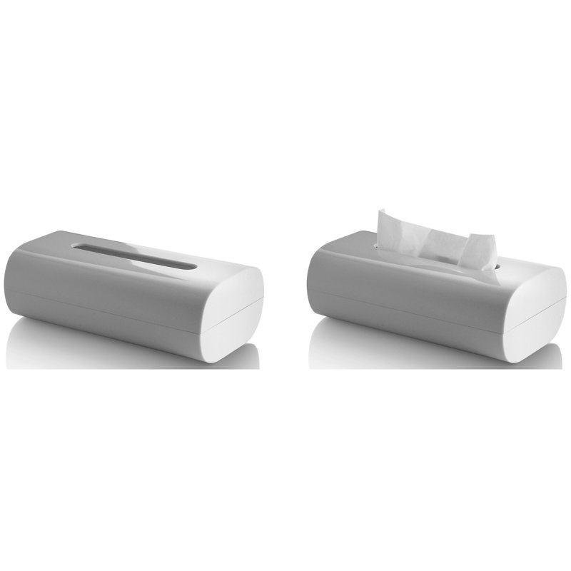 White PMMA Modern Rectangular Tissue Box