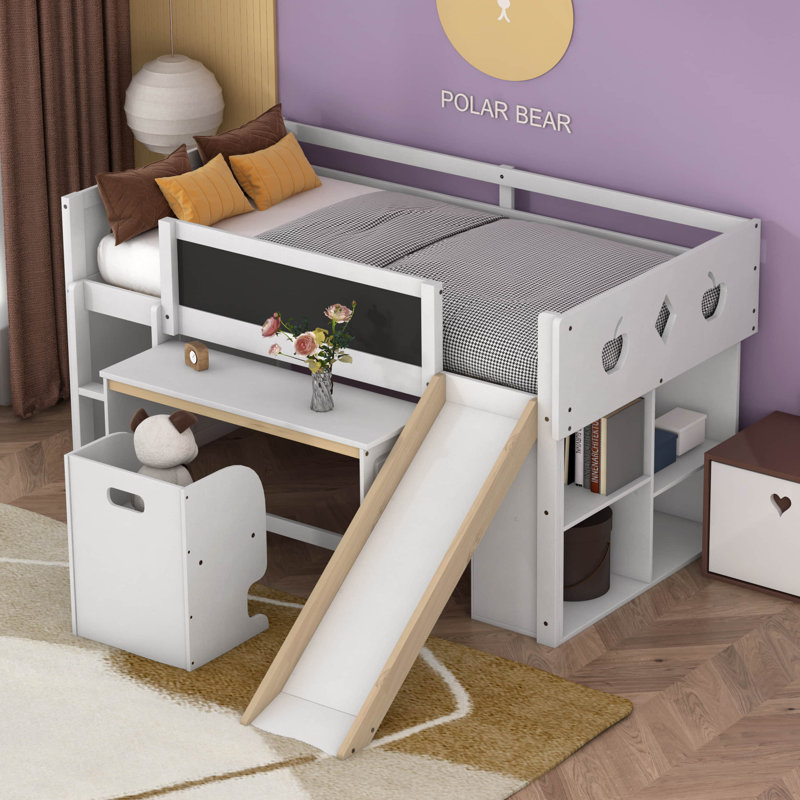 Lit mezzanine simple bas avec bureau Hassam par Harriet Bee