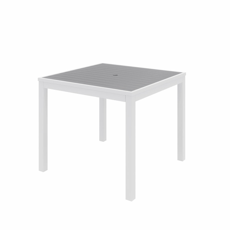 Ivy Square 29" Table, White, Gray