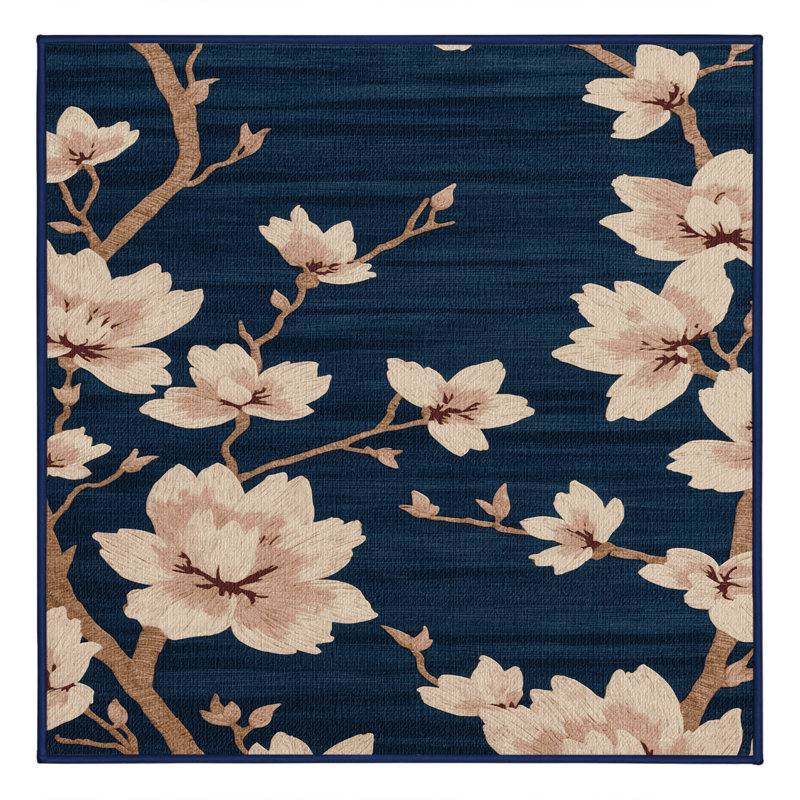 Washable Japanese Plum Fruits Area Rug, Rectangle 8' x 12'