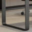 Solid Wood Solid Wood and Stainless Steel Credenza Desk with Built-In Electrical Outlet
