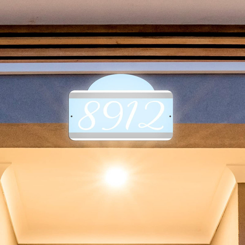 Plaque d'adresse murale sur 1 ligne, Bleu, Oui