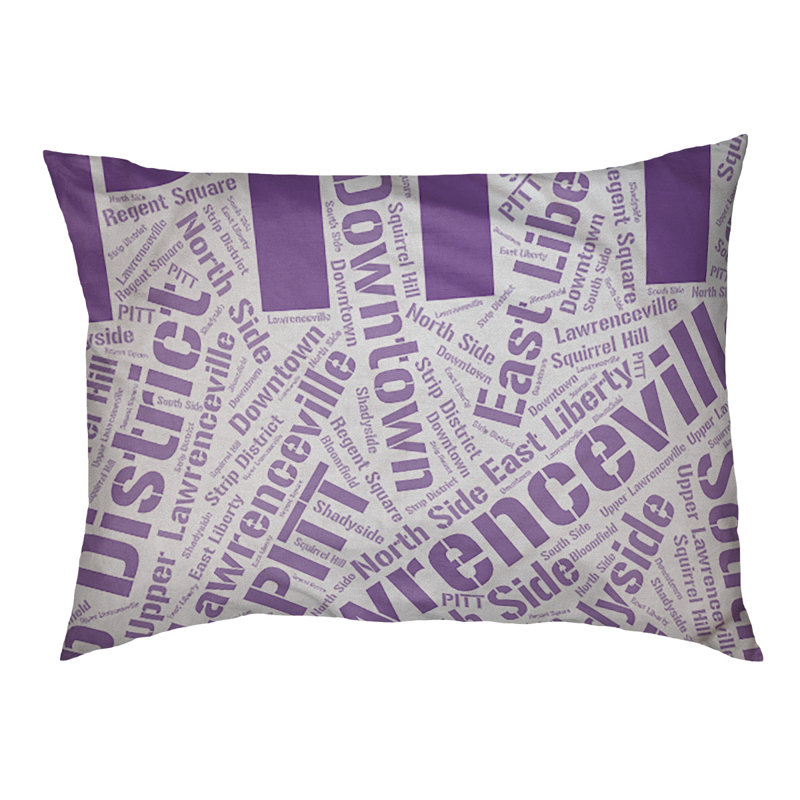Coussin de chien « districts », Très grand (H 17 po x l 50 po x P 40 po), Mauve, Pittsburgh