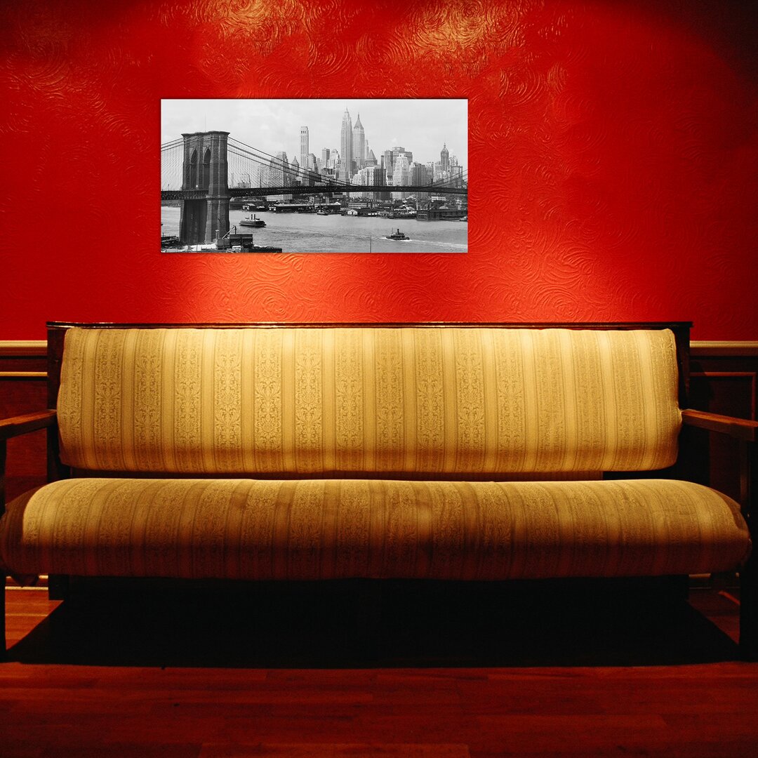 Paneel "Skyline von Manhattan und Brooklyn Bridge" von Gendreau, Fotodruck