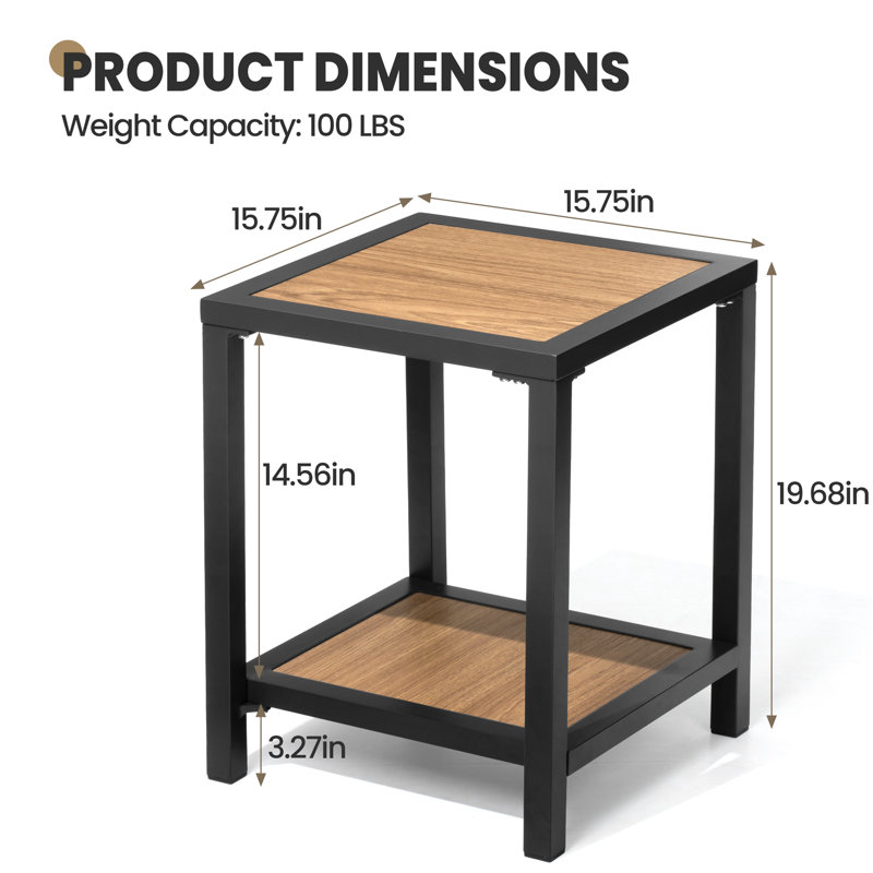 Table d'appoint d'extérieur à deux niveaux, Brown/Black