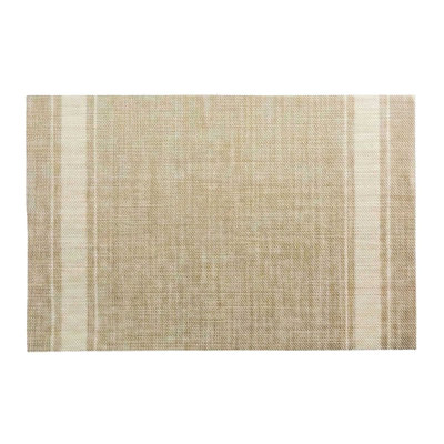  Napperons en vinyle tissé 6 pièces 16 x 12 pouces en plastique résistant à la chaleur, protection de table de salle à manger rectangulaire décorative, couleur kaki