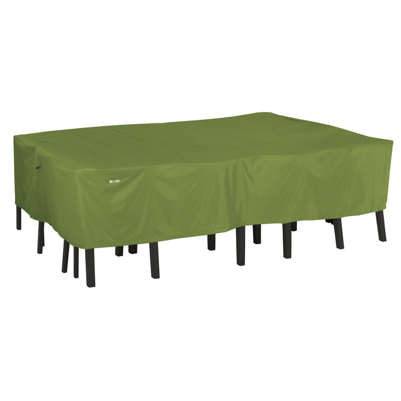 Large Green Polyester Patio Table and Chair Set Cover