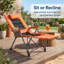 Chaise de camping pliante réglable à 5 positions avec repose-pieds, chaise de jardin inclinable portative pour le camping, le jardin