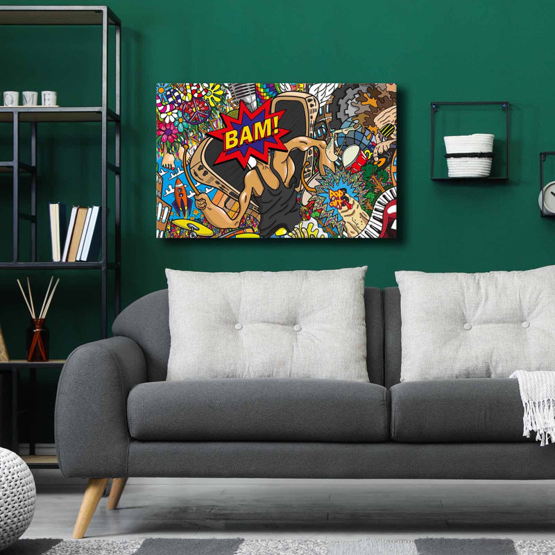 Art mural en toile BAM Explosion, H 17,7 po x l 27,6 po