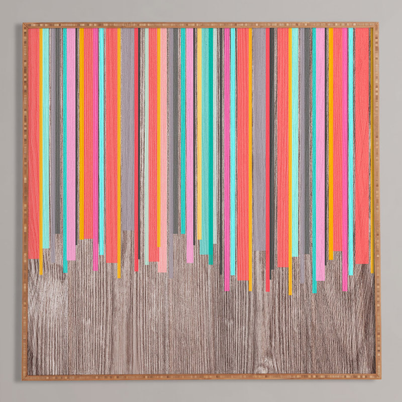 «Stripe» par Iveta Abolina - Reproduction d'art graphique sur bois encadrée, H 30 po x l 30 po x P 1 po