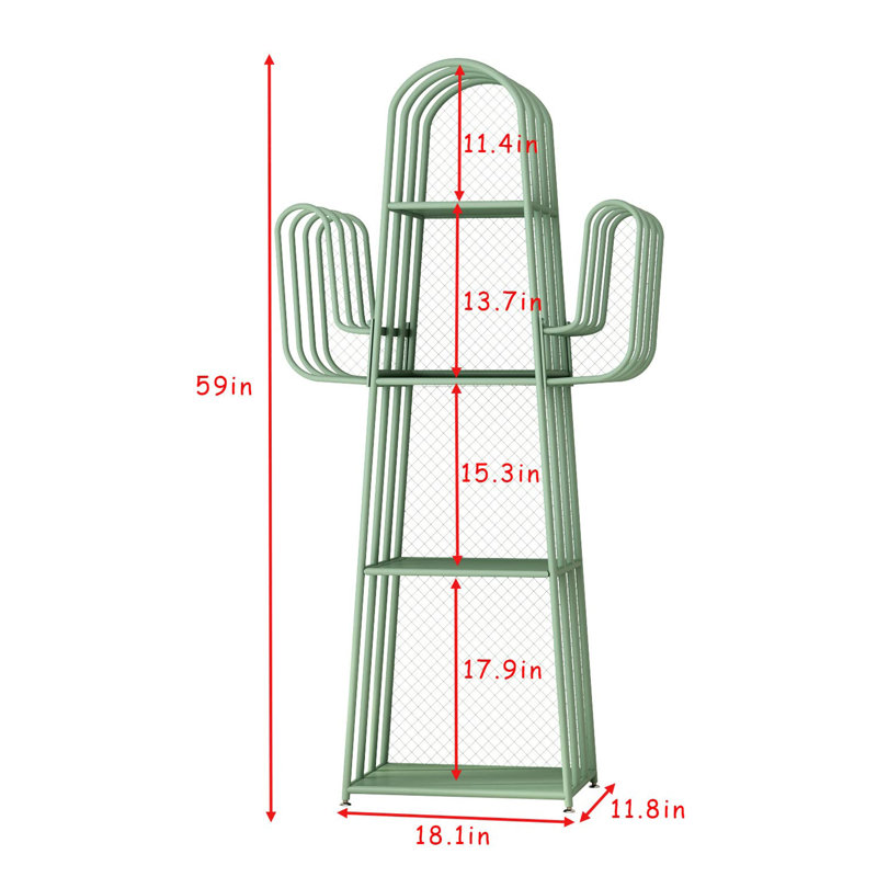 Bibliothèque standard en métal H 59 "x l 18,1" Alfine, Vert