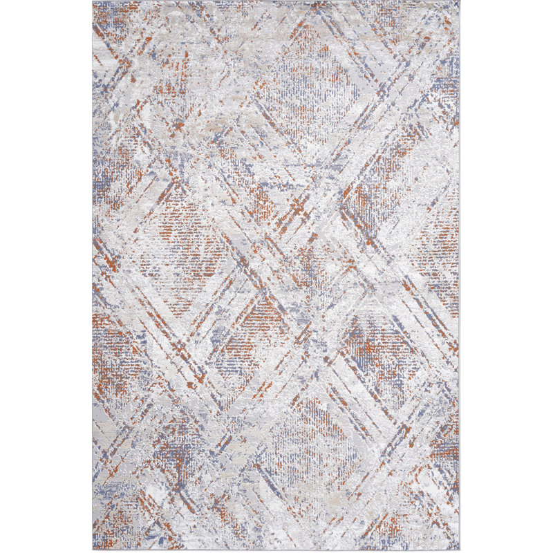 Tapis géométrique beige 5x7