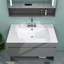 Lavabo de salle de bain rectangulaire encastré 3 trous 29,75 x 18 po Meje, comptoir de meuble-lavabo seulement, pour robinet central 4 po, blanc