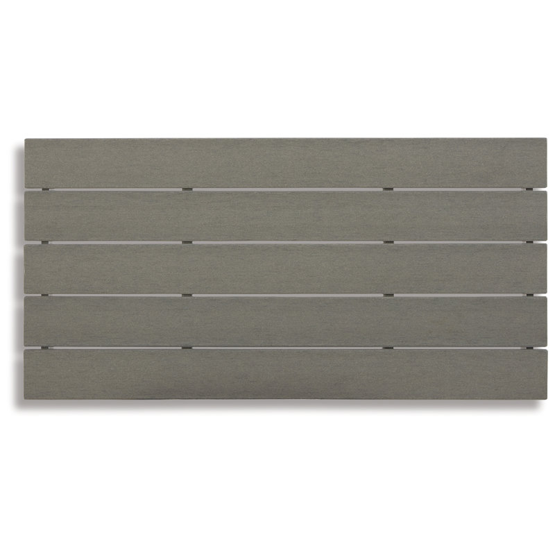 Gray HDPE Rectangular Outdoor Coffee Table with Slatted Top
