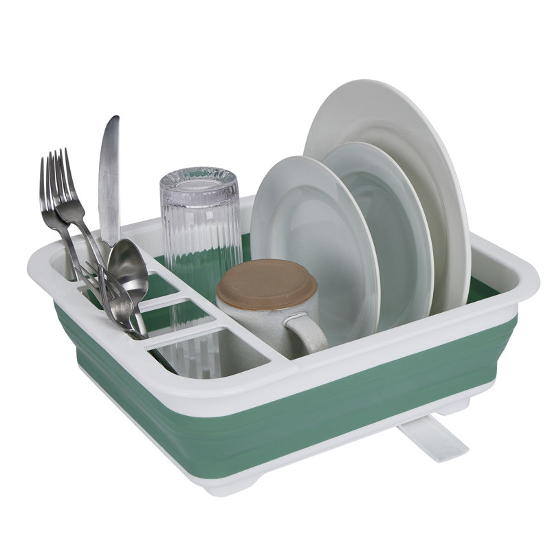 Kitchen Details Collapsible Dish Rack in Sage