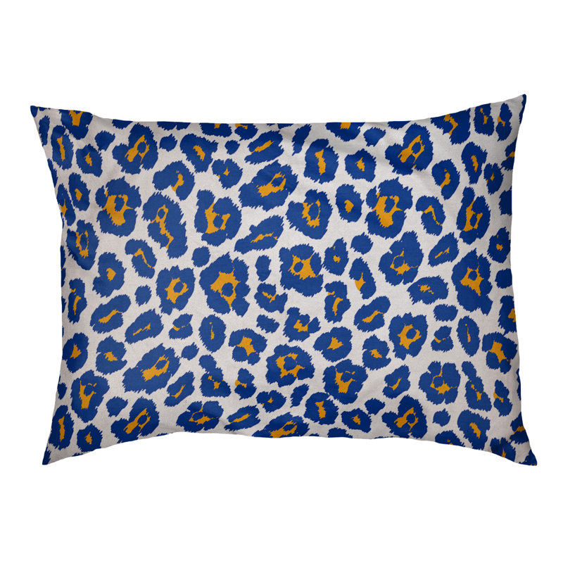 Coussin d'extérieur Indianapolis, Très grand (l 40 po x P 50 po x H 6 po), Blanc / or / bleu