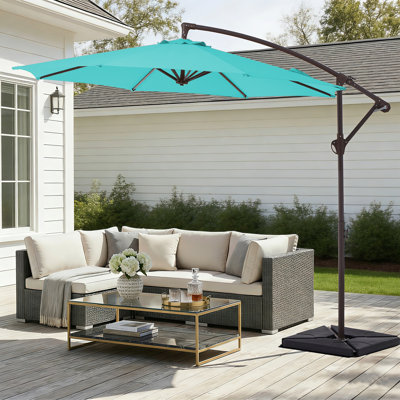 Parasol en porte-à-faux rond avec contrepoids 120 po Beeram
