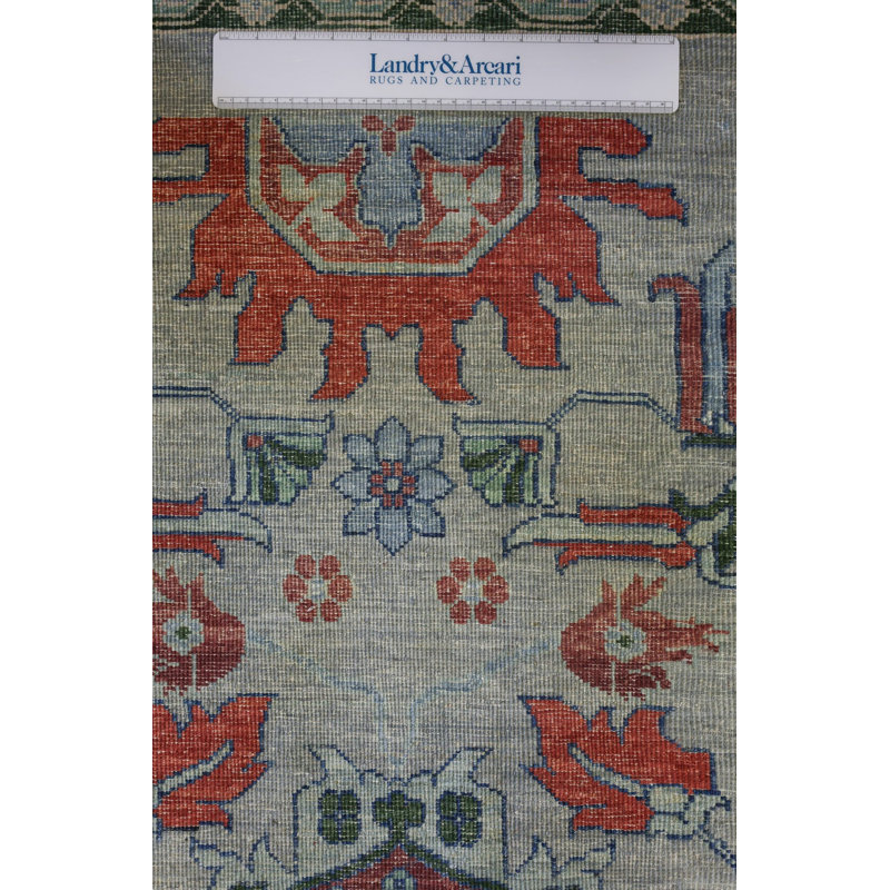 Tapis unique bleu 9 pi 2 po x 12 pi 1 po Mazar