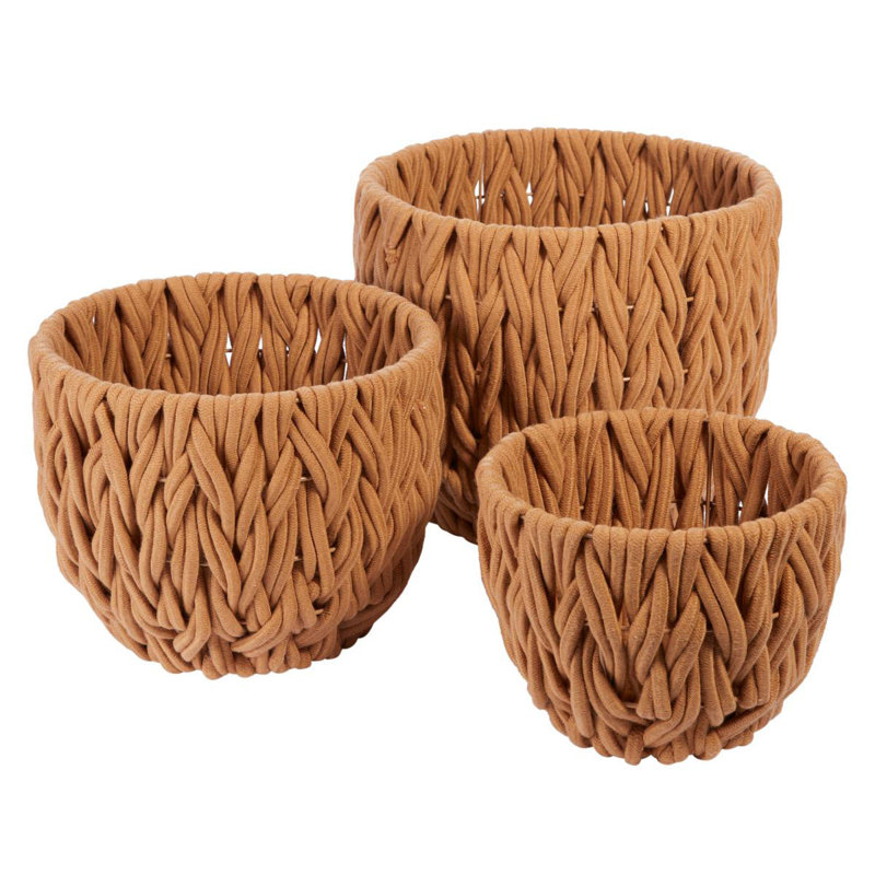Cotton Rope Basket Set, Brown