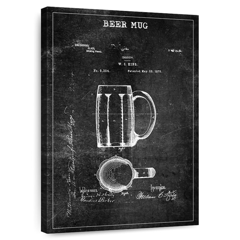 Chope à bière Brevet BW, H 39 po x l 26 po