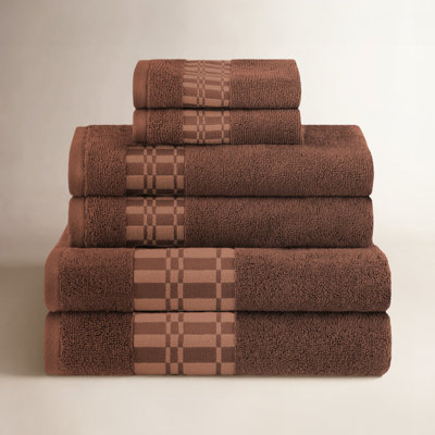 Mikira 6-Piece Geometric Border Towel Set