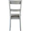 2 chaises avec dossier, siège rembourré gris, pieds d'appoint, siège en mousse, pieds, salle à manger