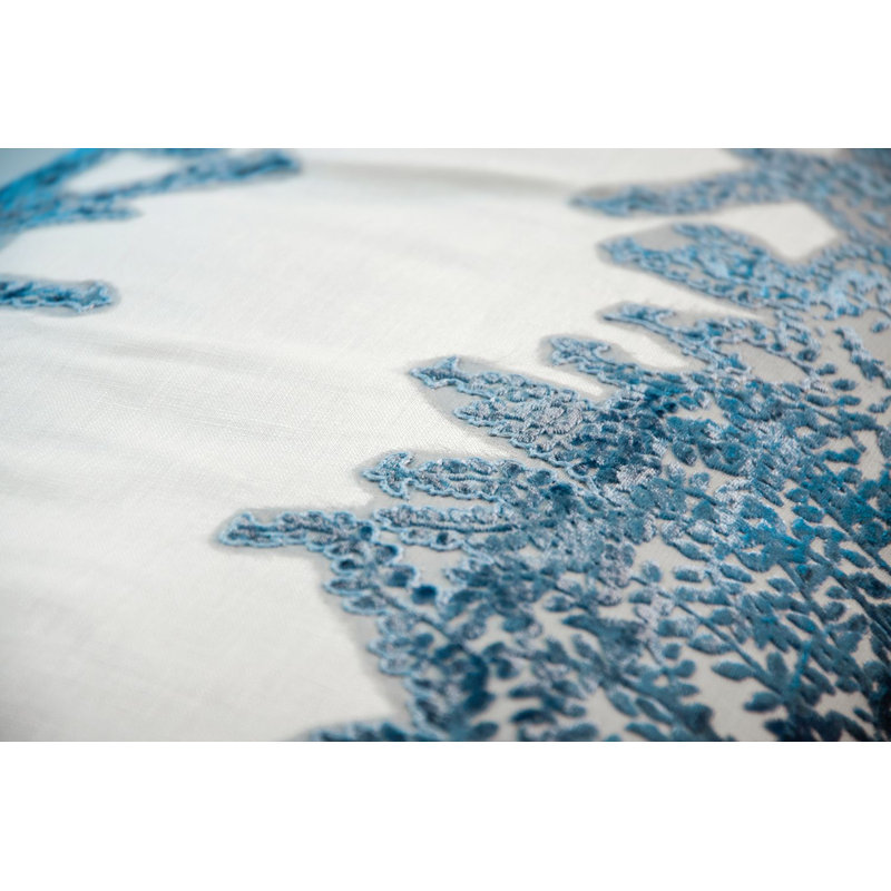 Ferns Down Reversible Throw Pillow, Azul