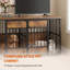 Cage en bois pour chien avec rangement intégré, grande niche pour usage intérieur-1419081131