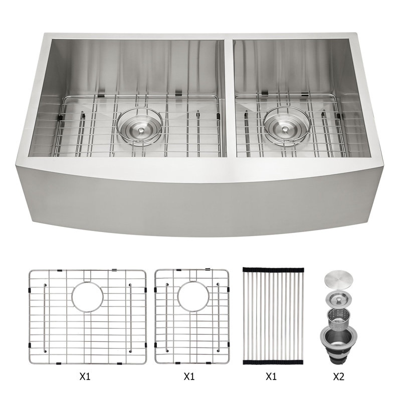 33'' L Double Bowl Stainless Steel Kitchen Sink
