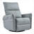  Faux Leather 270° Swivel Rocker Electric Recliner, Compact Single Chair for Small Spaces, Classic Gray-1636957032
